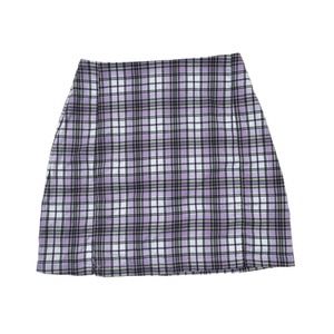 John galt brandy melville purple green black plaid mini skirt